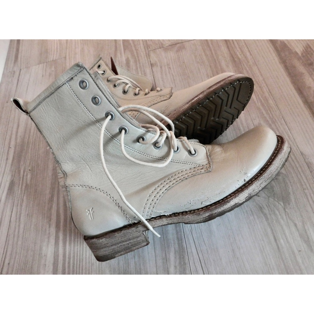 FRYE Veronica Combat Boots White - Size 8B